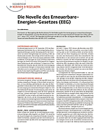 Die Novelle des Erneuerbare-Energien-Gesetzes (EEG)