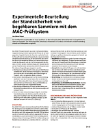 Experimentelle Beurteilung der Standsicherheit von begehbaren Sammlern mit dem MAC-Prüfsystem