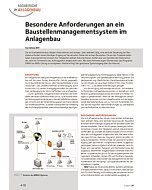 Besondere Anforderungen an ein Baustellenmanagementsystem im Anlagenbau
