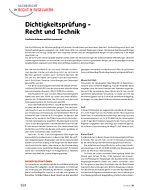 Dichtigkeitsprüfung - Recht und Technik