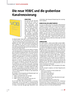 Die neue VOB/C und die grabenlose Kanalrenovierung