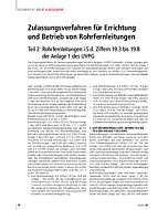 Zulassungsverfahren für Errichtung und Betrieb von Rohrfernleitungen