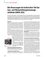 Die Neuerungen im technischen Teil der Gas- und Wasserleitungskreuzungsrichtlinie GWKR 2012