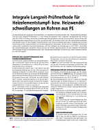 Integrale Langzeit-Prüfmethode für Heizelementstumpf- bzw. Heizwendel-schweißungen an Rohren aus PE
