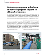 Kosteneinsparungen von grabenlosen PE-Rohrverlegungen im Vergleich zur offenen Neuverlegung