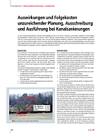 Auswirkungen und Folgekosten unzureichender Planung, Ausschreibung und Ausführung bei Kanalsanierungen