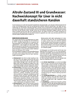 Altrohr-Zustand III und Grundwasser: Nachweiskonzept für Liner in nicht dauerhaft standsicheren Kanälen