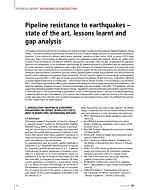 Pipeline resistance to earthquakes – state of the art, lessons learnt and gap analysis