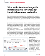 Wirtschaftlichkeitsbetrachtungen für Immobilienakteure zum Einsatz der Energierückgewinnung aus Kanälen