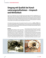 Umgang mit Qualität bei Kanalsanierungsmaßnahmen – Anspruch und Wirklichkeit