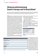 Abwasserwärmenutzung: Stand in Europa und in Deutschland