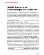 Statische Berechnung von Abwasserleitungen und -kanälen - Teil 1