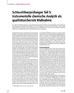 Schlauchlinerprüfungen Teil 5: Instrumentelle chemische Analytik als qualitätssichernde Maßnahme
