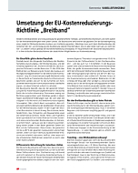 Umsetzung der EU-Kostenreduzierungs-Richtlinie „Breitband“