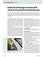 Praktische Erfahrungen mit Kunststoffrohren in der grabenlosen Rohrsanierung