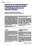 Nachrüstung von Frequenzumrichtern - Energiesparpotentiale beim Antrieb von Strömungsmaschinen in der chemischen Industrie