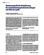 Domänenspezifische Modellierung für automatisierungstechnische Anlagen mit Hilfe der SysML