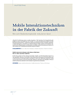 Mobile Interaktionstechniken in der Fabrik der Zukunft