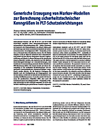 Generische Erzeugung von Markov-Modellen zur Berechnung sicherheitstechnischer Kenngrößen in PLT-Schutzeinrichtungen