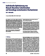 Individuelle Optimierung von Mensch-Maschine-Schnittstellen auf Grundlage -evolutionärer Mechanismen