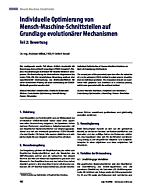 Individuelle Optimierung von Mensch-Maschine-Schnittstellen auf Grundlage evolutionärer Mechanismen
