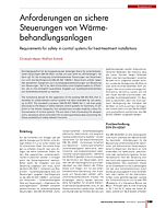 Anforderungen an sichere Steuerungen von Wärmebehandlungsanlagen