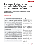 Energetische Optimierung von thermo-chemischen Vakuumprozessen und Anlagen in der Großserie