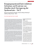 Energiesparpotenzial beim induktiven Schmelzen und Erwärmen von Metallen durch Verringerung der Spulenverluste - Teil 2