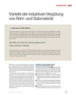 Vorteile der induktiven Vergütung von Rohr- und Stabmaterial