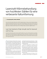 Laserstrahl-Wärmebehandlung von hochfesten Stählen für eine verbesserte Kaltumformung