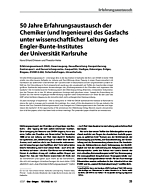 50 Jahre Erfahrungsaustausch der Chemiker (und Ingenieure) des Gasfachs unter wissenschaftlicher Leitung des Engler-Bunte-Institutes der Universität Karlsruhe