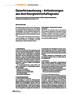 Datenfernauslesung - Anforderungen aus dem Energiewirtschaftsgesetz