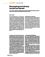 Messzugangsverordnung: Anstoß zum Wandel