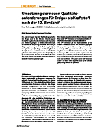 Umsetzung der neuen Qualitätsanforderungen für Erdgas als Kraftstoff nach der 10. BImSchV