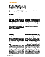 Der Rechtsrahmen für die Biogaseinspeisung