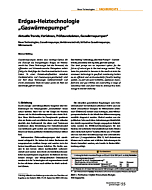 Erdgas-Heiztechnologie "Gaswärmepumpe" Aktuelle Trends, Verfahren, Prüfstandsdaten, Gaswärmepumpen*