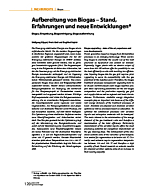 Aufbereitung von Biogas - Stand, Erfahrungen und neue Entwicklungen*