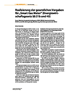 Realisierung der gesetzlichen Vorgaben für "Smart Gas Meter" (Energiewirtschaftsgesetz §§ 21b und 40)