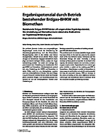 Ergebnispotenzial durch Betrieb bestehender Erdgas-BHKW mit Biomethan