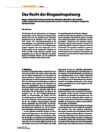 Das Recht der Biogaseinspeisung