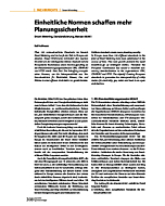 Einheitliche Normen schaffen mehr Planungssicherheit