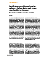 Projektierung von Biogaseinspeise­anlagen - Auf der Suche nach einem standardisierten Konzept