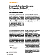 Dezentrale Energiespeicherung - Ist Biogas der Schlüssel?
