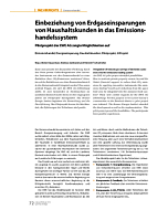 Einbeziehung von Erdgaseinsparungen von Haushaltskunden in das Emissionshandelssystem