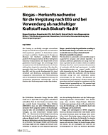 Biogas - Herkunftsnachweise für die Vergütung nach EEG und bei ­Verwendung als nachhaltiger Kraftstoff nach Biokraft-NachV