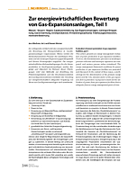 Zur energiewirtschaftlichen Bewertung von Gas-Expansionsanlagen, Teil 1