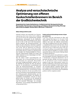 Analyse und versuchstechnische Optimierung von offenen Gaskochstellenbrennern im Bereich der Großküchentechnik