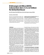 Erfahrungen mit Mikro-BHKW, ­insbesondere dem L 4.12, im Feldtest für Einfamilienhäuser