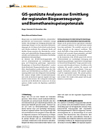 GIS-gestützte Analysen zur Ermittlung der regionalen Biogaserzeugungs- und Biomethaneinspeisepotenziale