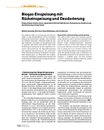 Biogas-Einspeisung mit Rückeinspeisung und Deodorierung